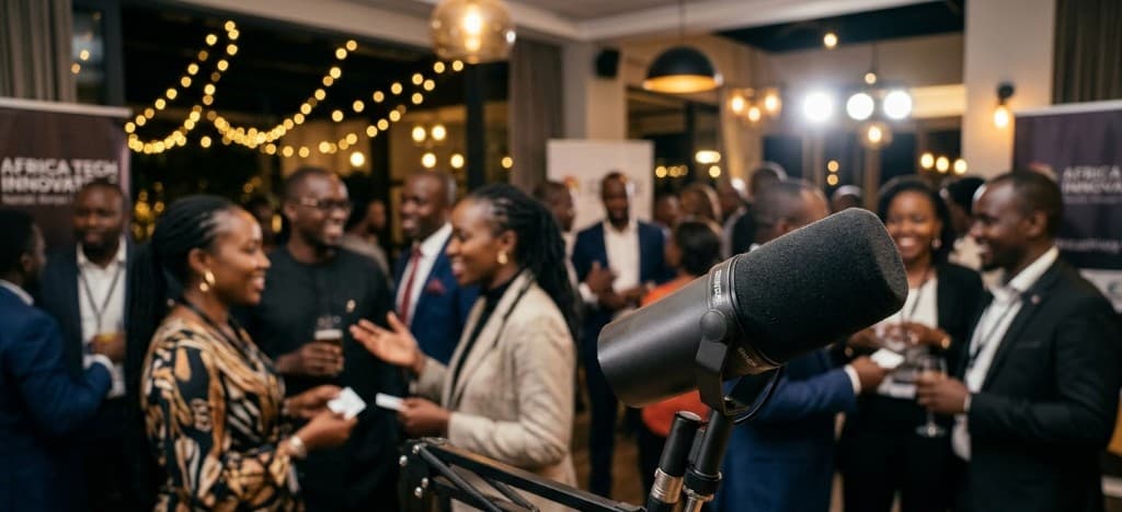 Community event participants networking in Africa