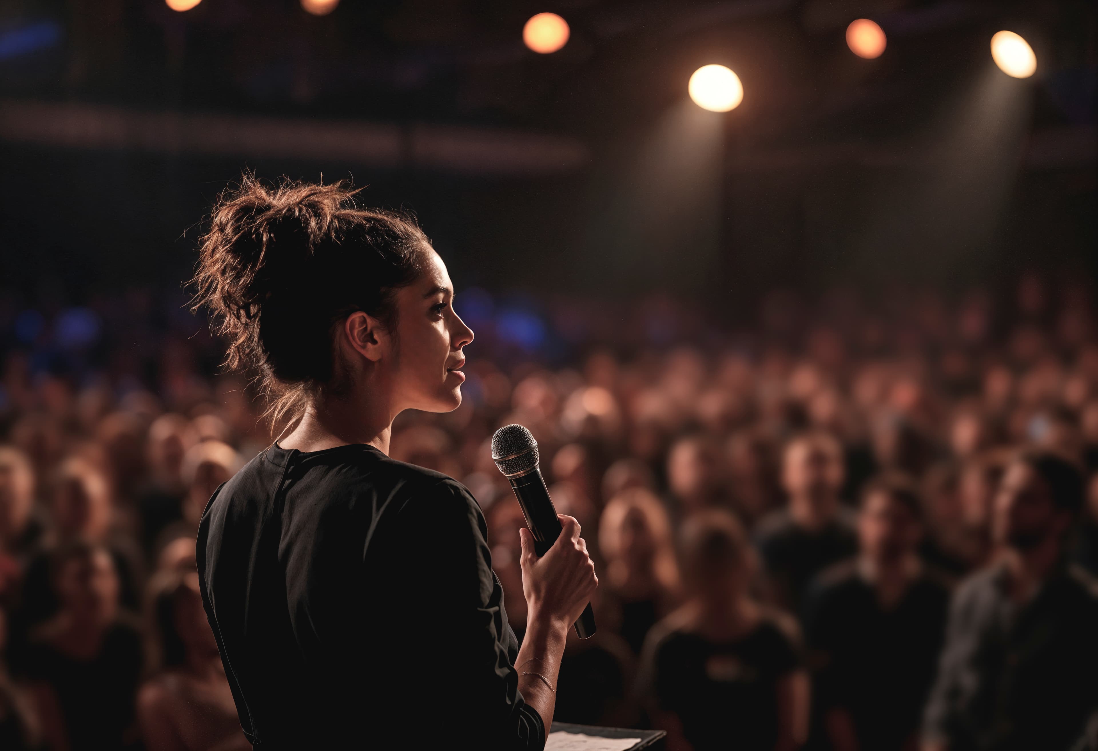 Speaker on stage